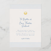 Timeless minimal modern baptism Foil Invitation 箔招待状 (正面)