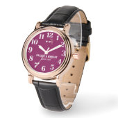 Timeless Minimalist Customizable Couple name   腕時計 (傾斜)