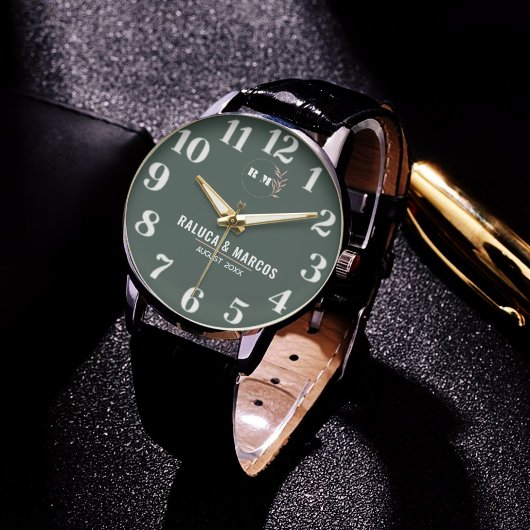 Timeless Minimalist Customizable Couple name   腕時計