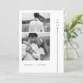 Timeless  Modern Black & White Photo Wedding 招待状 (スタンド正面)