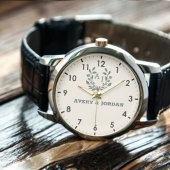 Timeless Monogram Custom Names  Pink Background 腕時計