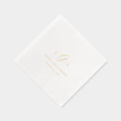 Timeless Monogram Elegant Wedding 箔ナプキン (右)