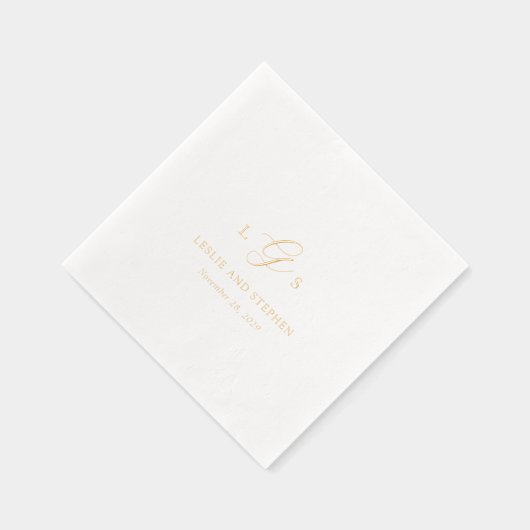 Timeless Monogram Elegant Wedding 箔ナプキン (右)