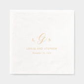 Timeless Monogram Elegant Wedding 箔ナプキン (正面)