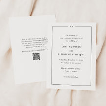 Timeless Monogram QR Code Modern Wedding
