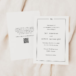 Timeless Monogram QR Code Modern Wedding 招待状