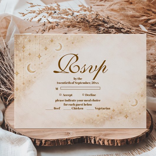 Timeless Moon And Stars Quinceañera 出欠カード