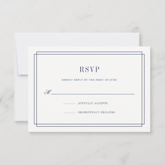 Timeless NavyおよびWhite RSVPカード (正面)