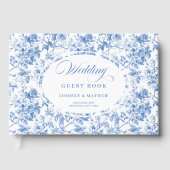 Timeless Navy Roses Floral Toile Guest Book ゲストブック (正面)