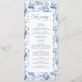 Timeless Navy Roses Floral Toile Wedding Program プログラム (裏面)