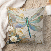 Timeless Nouveau Graceful Dragonfly クッション (ブランケット)