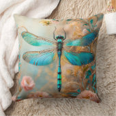 Timeless Nouveau Graceful Dragonfly クッション (ブランケット)