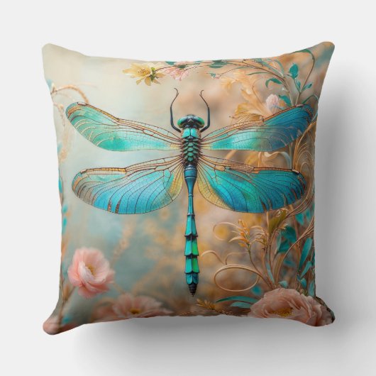 Timeless Nouveau Graceful Dragonfly クッション (裏面)