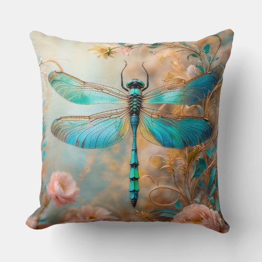 Timeless Nouveau Graceful Dragonfly クッション (正面)