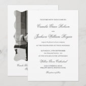 Timeless Old Money Black and White Wedding 招待状 (正面/裏面)