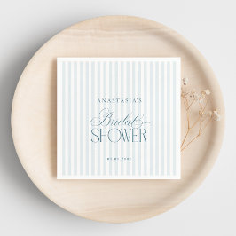 Timeless Old Money Blue Stripes Bridal Shower スタンダードカクテルナプキン
