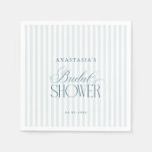 Timeless Old Money Blue Stripes Bridal Shower スタンダードカクテルナプキン (正面)