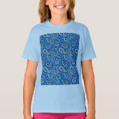 Timeless  Paisley on Blue Background Tシャツ (正面)