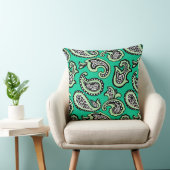 Timeless Paisley on Green Background クッション (椅子)