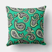 Timeless Paisley on Green Background クッション (裏面)