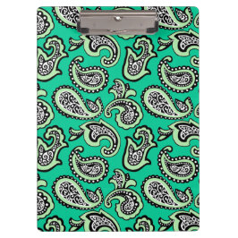 Timeless Paisley on Green Background クリップボード