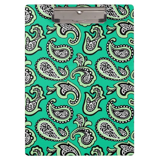 Timeless Paisley on Green Background クリップボード (正面)