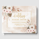 Timeless Pale Pink Gold Floral Wedding Guest Book ゲストブック (正面)
