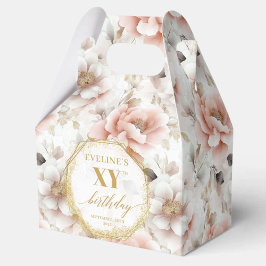 Timeless pastel pink rustic gold watercolor 60th フェイバーボックス