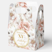 Timeless pastel pink rustic gold watercolor 60th フェイバーボックス (オープン)