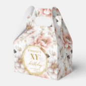 Timeless pastel pink rustic gold watercolor 60th フェイバーボックス (正面サイド)