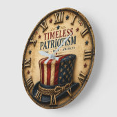 Timeless Patriotism Vintage Uncle Sam Hat Patrioti ラージ壁時計 (傾斜)