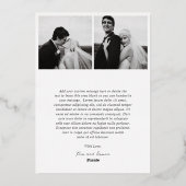 Timeless Photo Modern Newlywed Christmas 箔シーズンカード (裏面)