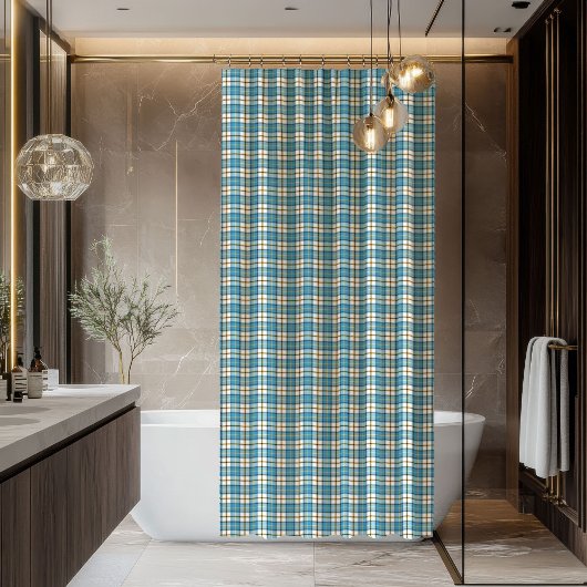 Timeless Plaid Shower Curtain – Gift for Men シャワーカーテン