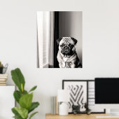 Timeless Pug Dog Portrait Poster ポスター (ホームオフィス)