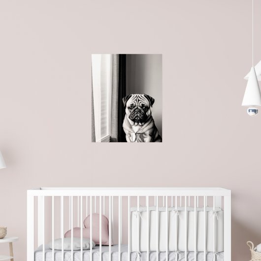 Timeless Pug Dog Portrait Poster ポスター (子ども部屋2)