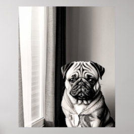 Timeless Pug Dog Portrait Poster ポスター