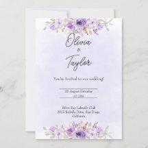 Timeless Purple Minimalist Floral Wedding 