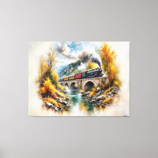 Timeless Railway Escape / Picturesque Fall Scenery キャンバスプリント (正面)