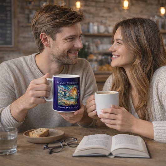 Timeless Reflections: Surreal Coastal Dreamscape コーヒーマグカップ