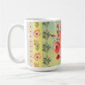 Timeless retro style decorative botanical painting コーヒーマグカップ (左)