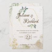 Timeless Romance Elegant Wedding Invitation 招待状 (正面/裏面)