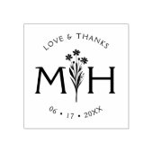 Timeless Romantic Stylish Chic Wedding Wildflowers ラバースタンプ (インプリント)