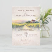Timeless Romantic Vineyard Rustic Wedding 招待状 (スタンド正面)