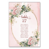 Timeless Rose Gold Floral Eucalyptus Table Number テーブルナンバー (正面)