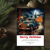 Timeless rustic Christmas scene nostalgic truck シーズンカード