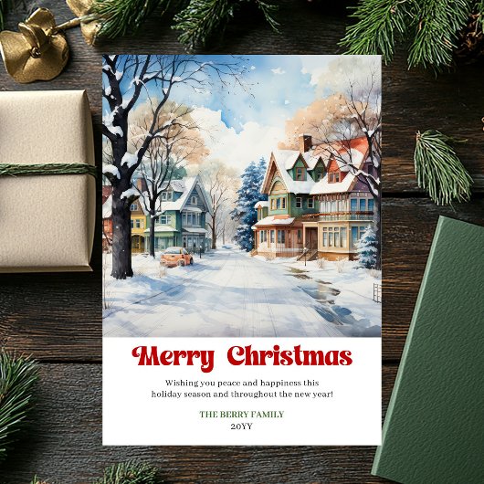 Timeless rustic Christmas scene vintage Christmas シーズンカード