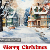 Timeless rustic winter scene bold playful festive  シーズンカード