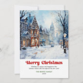 Timeless rustic winter scene bold playful festive  シーズンカード (正面)