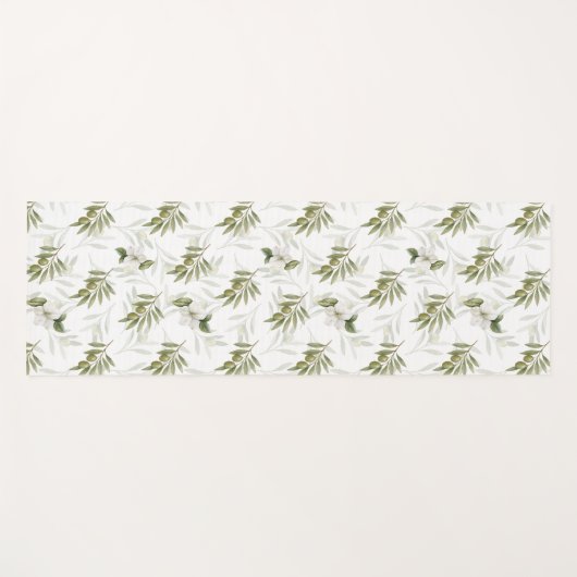 Timeless Sage Olive Wataercolor Chic  ヨガマット (正面(横))