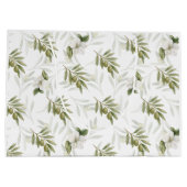 Timeless Sage Olive Wataercolor Chic ラージペーパーバッグ (裏面)